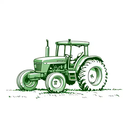 John Deere tractor with merigolds tattoo design idea
