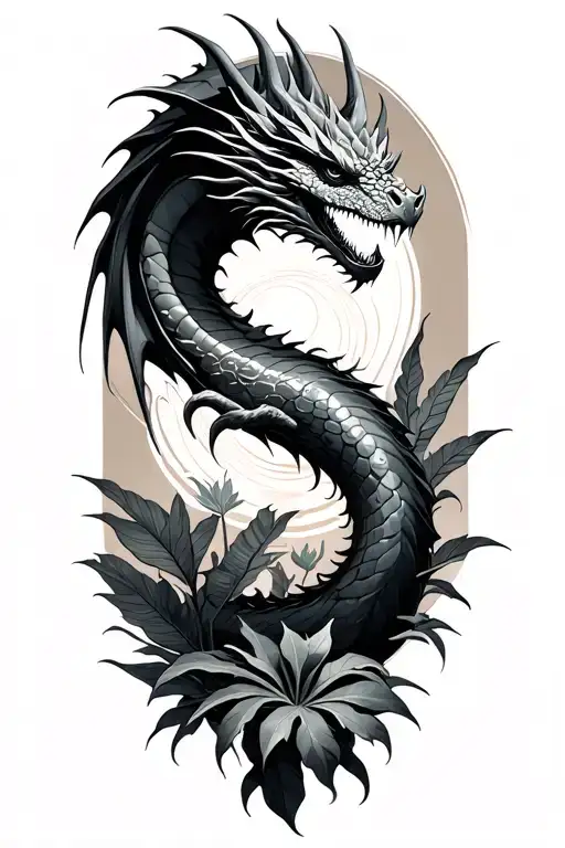 dragon metal with gemini with minka house plants tattoo design idea