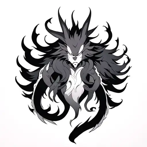 kurama nine tail full body tattoo design idea