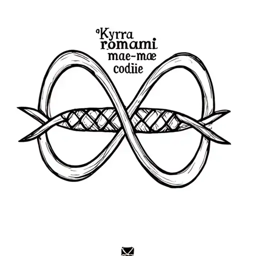 "Kyra romani-mae codie-leia " infinity symbol formed tattoo design idea
