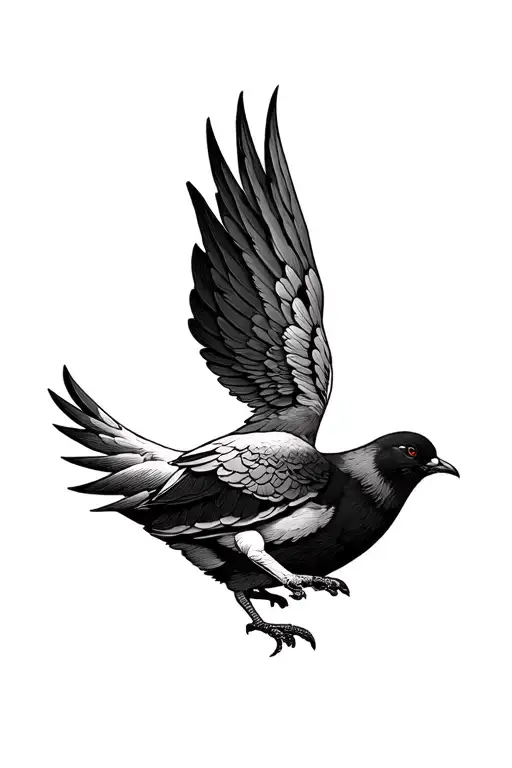 Terrible dove tattoo design idea