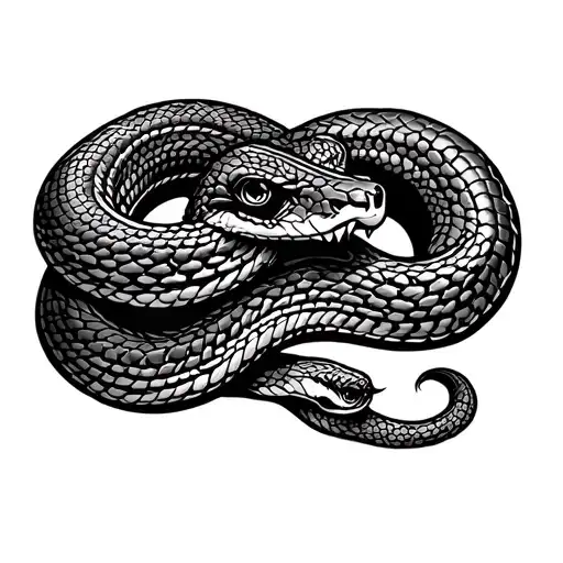 Mayan snake slithering tattoo design idea