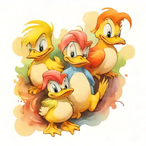 Donald's Nephews, Huey, Dewey and Louie tattoo design idea