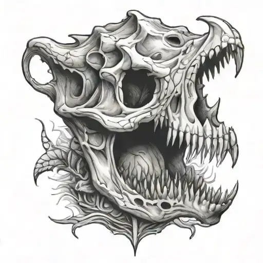dinosaur skull tattoo design idea