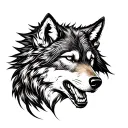 dacian wolf with dark background tattoo design idea