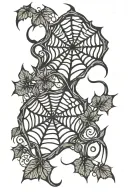 vines in a spider web pattern tattoo design idea