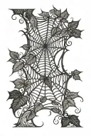 vines in a spider web pattern tattoo design idea