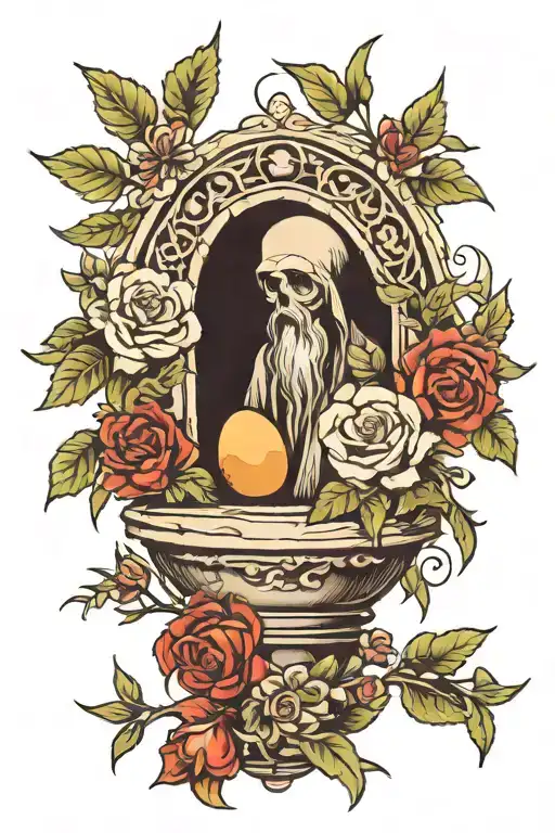 empty tomb tattoo design idea