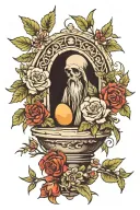 empty tomb tattoo design idea