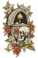 empty tomb tattoo design idea