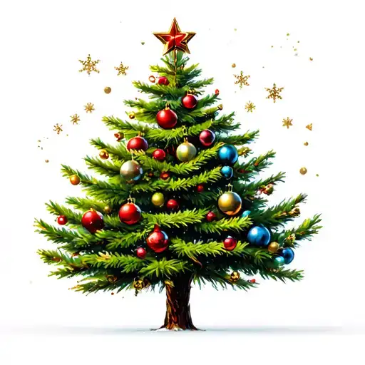 Christmas tree tattoo design idea