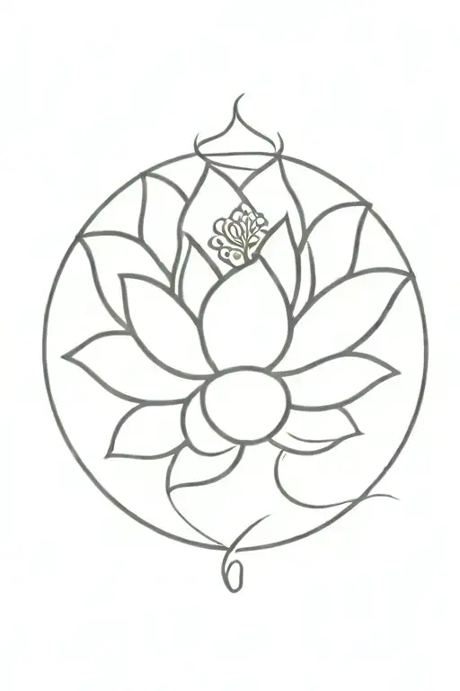 lotus with semicolon  tattoo design idea