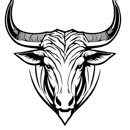 Taurus zodiac symbol and bullhead tattoo design idea