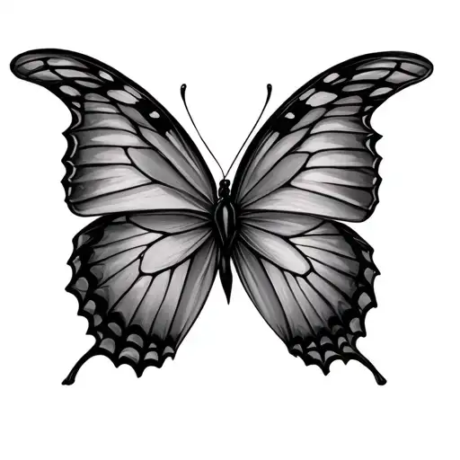 black butterfly tattoo design idea
