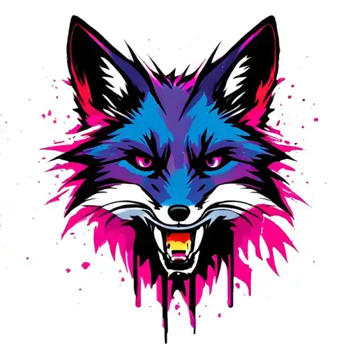 Fox Face tattoo design idea