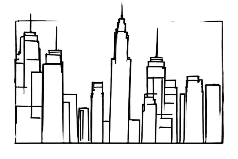New York City skyline tattoo design idea