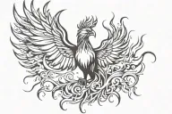 phoenix rising from the ashes tattoo design idea