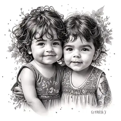 Grandchildren tattoo design idea