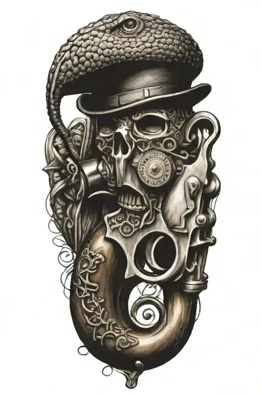 don't tread on me flintlock pistols  tattoo design idea