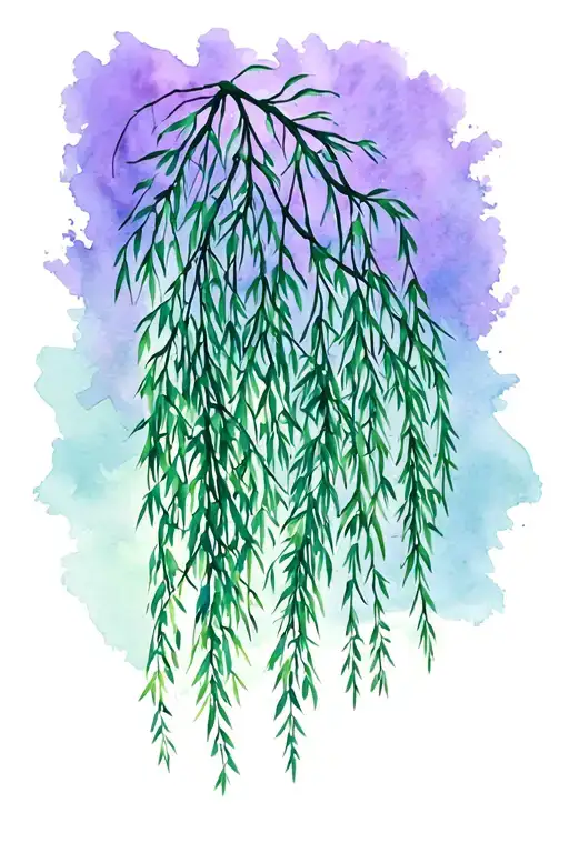 weeping Willow branches tattoo design idea