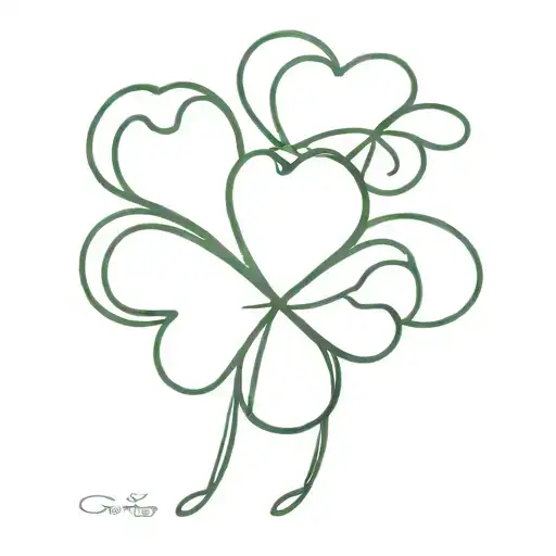 5 leaf clover tattoo design idea