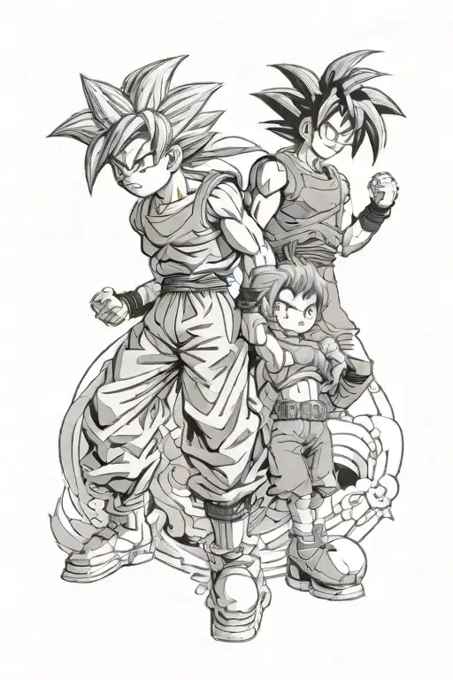 bulma and goku tattoo design idea