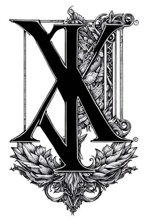 Roman Numerals "XXI XI" tattoo design idea