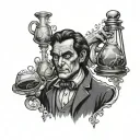 dr jekyll drinking potion mr hyde inspired tattoo design idea