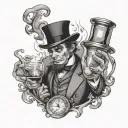 dr jekyll drinking potion mr hyde inspired tattoo design idea