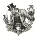 dr jekyll drinking potion mr hyde inspired tattoo design idea