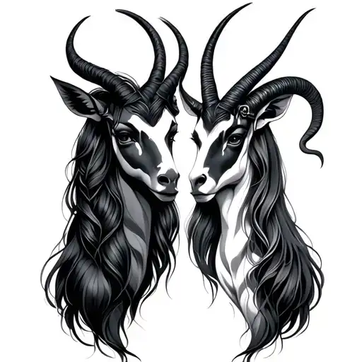 cancer and capricorn zodiac sign for sisters who are opposites but still similar tattoo design idea