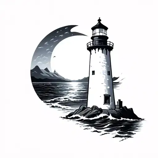 Lighthouse tattoo design idea