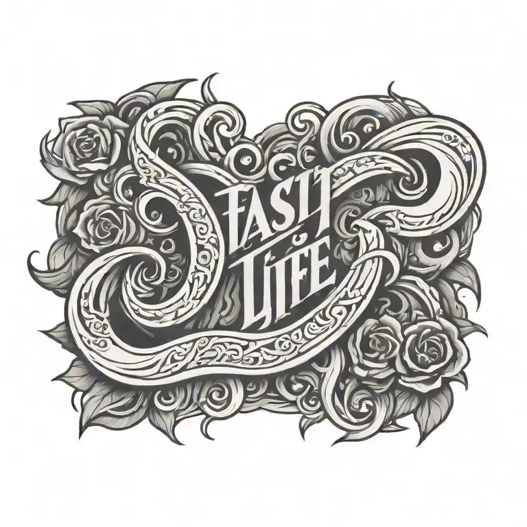 Fast Life Letter Tattoo design chicano style tattoo design idea