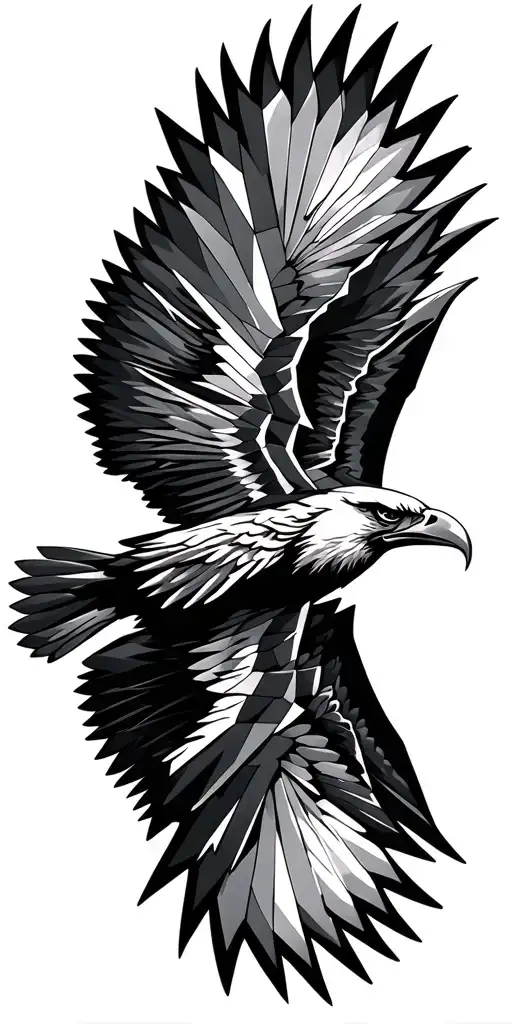 eagles flying tattoo design idea