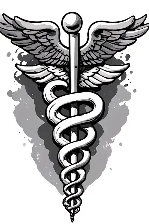Caduceus tattoo design idea