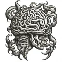 brain trapped  tattoo design idea
