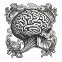 brain trapped  tattoo design idea