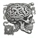 brain trapped  tattoo design idea