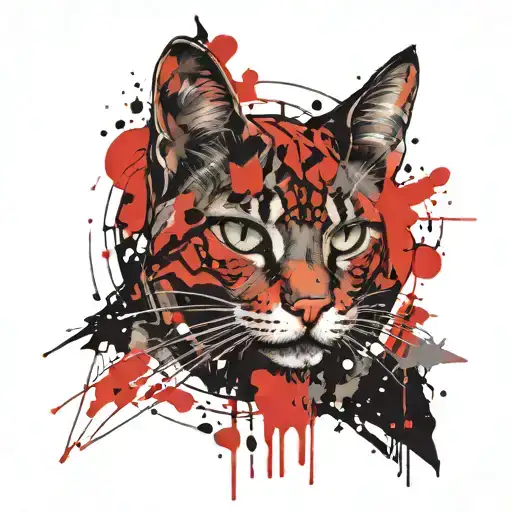 cosmic cat tattoo design idea