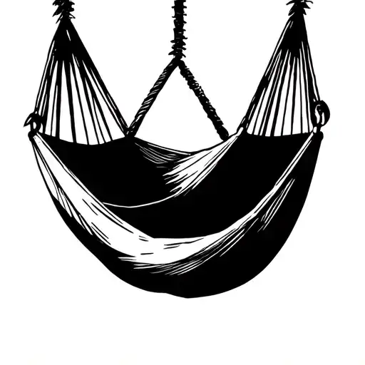 hammock simple line drawing tattoo design idea