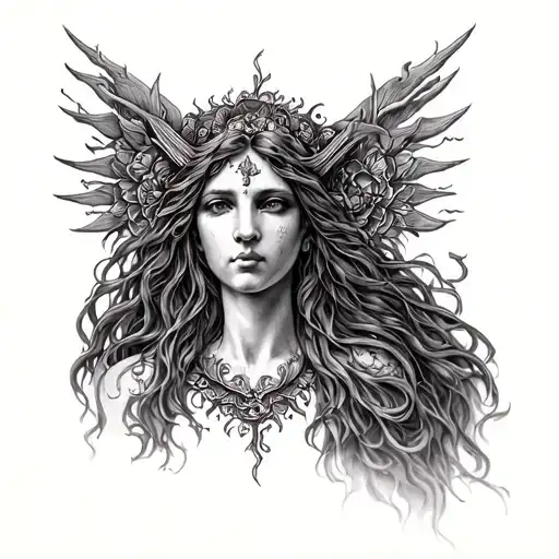 hecate goddess tattoo design idea