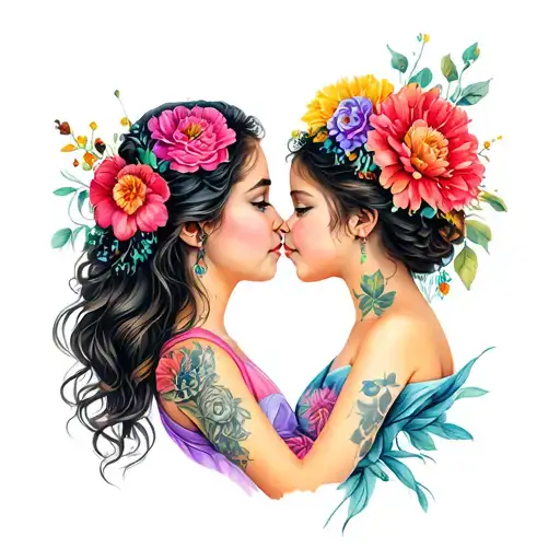 mother and daughter tattoo inspired tattoo design idea