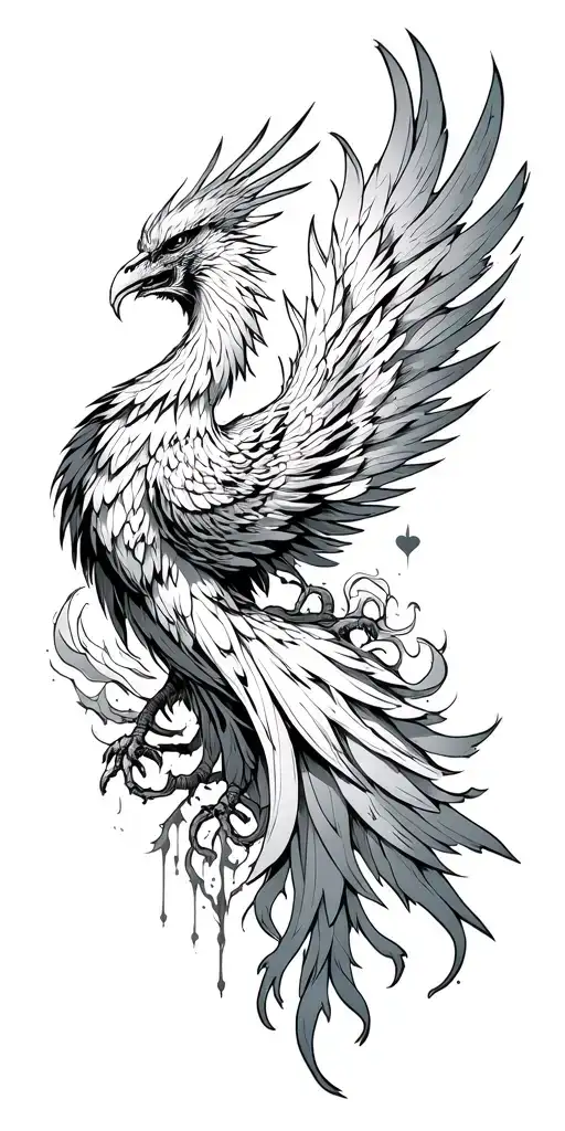 Phoenix Surrounded by toxic love between tattoo design idea