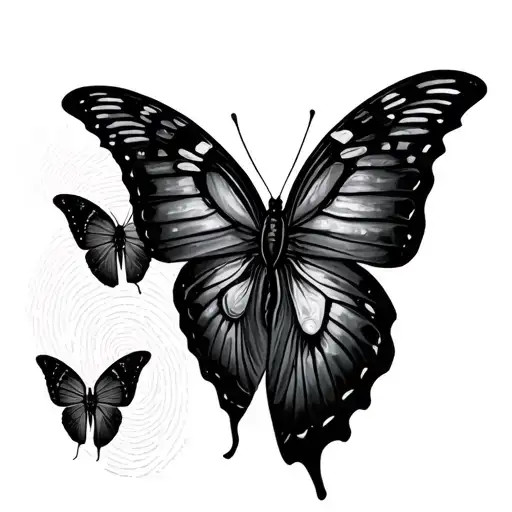 Fingerprint Butterfly tattoo design idea