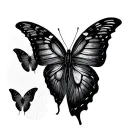Fingerprint Butterfly tattoo design idea