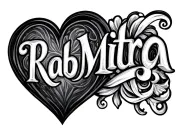 "RabMitra" heart symbolizing love tattoo design idea