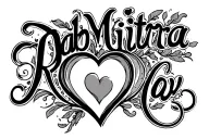 "RabMitra" heart symbolizing love tattoo design idea
