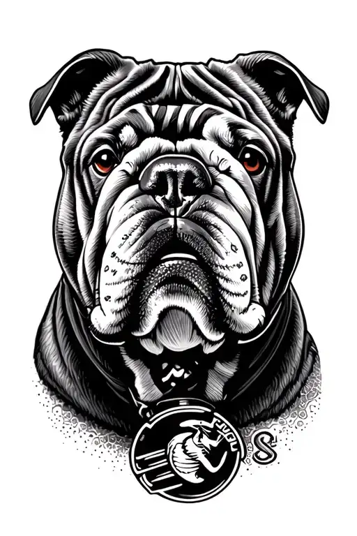 USMC bulldog tattoo design idea