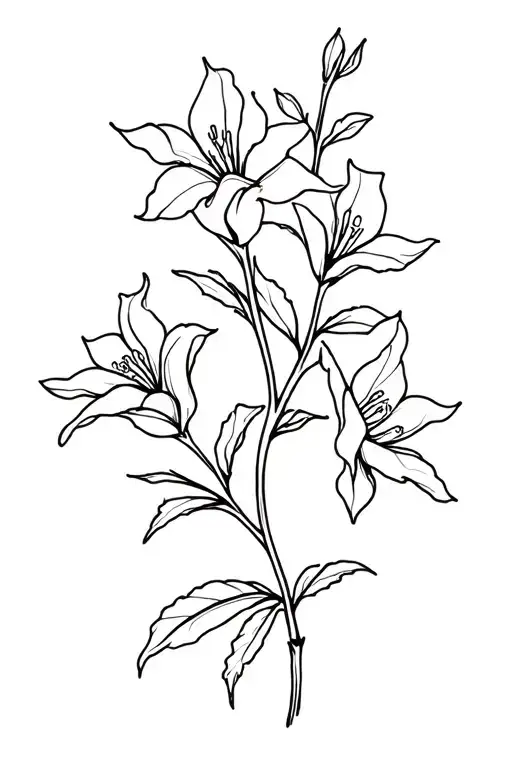 bougainvillea flowers tattoo design idea