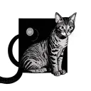 Bengal cats create magic circles around human legs tattoo design idea